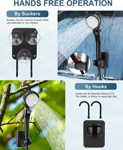 AUTOPkio Portable Camping Shower Pump - 6000mAh Rechargeable Camp Shower Pump with USB Cable & Electric Outdoor Shower Head Sprayer for Camping, Hiking, Pet Bathing, Washing in Saudi Arabia