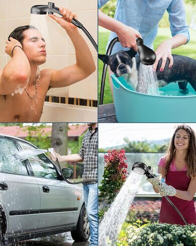 AUTOPkio Portable Camping Shower Pump - 6000mAh Rechargeable Camp Shower Pump with USB Cable & Electric Outdoor Shower Head Sprayer for Camping, Hiking, Pet Bathing, Washing in Saudi Arabia