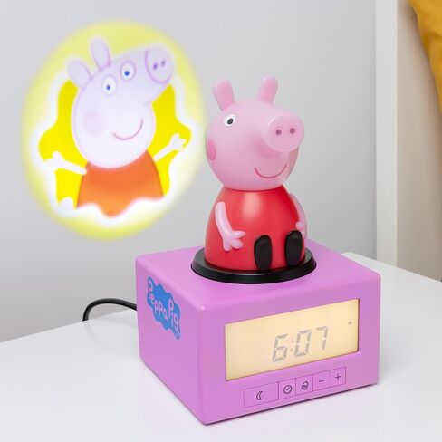 Paladone Peppa Pig Training Training Clock - مرخص رسميًا ، ضوء غرفة نوم لإسقاط الأطفال in Kuwait