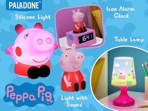 Paladone Peppa Pig Training Training Clock - مرخص رسميًا ، ضوء غرفة نوم لإسقاط الأطفال in Kuwait