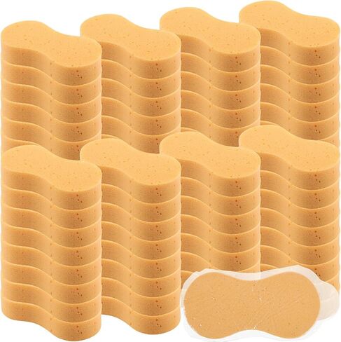Vesici 24 Pack Car Wash Sponges Large Sponges Bulk Big All-Purpose Scrubber Thick Foam Car Cleaning Supplies for Washing Boat Kitchen Household with Single Vacuum Compressed Packing (Bright Yellow) in Saudi Arabia