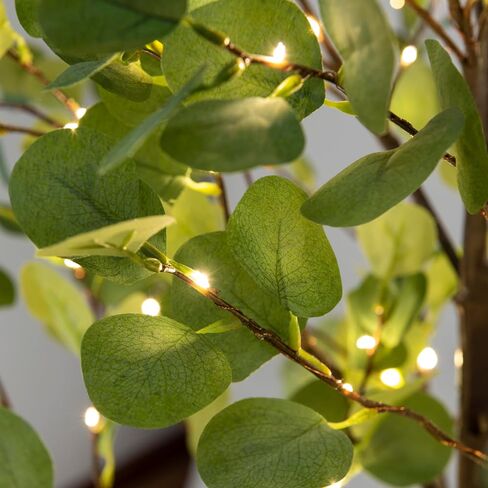 LIGHTSHARE 4FT Lighted Eucalyptus Tree 126L Warm White LED Artificial Greenery with Lights for Wedding Holiday Home Party Decoration Indoor Outdoor in Kuwait