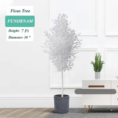 5ft Ficus Trees Artificial, Large White Fake Tree Faux Plant for Home Indoor Wedding Décor in Kuwait