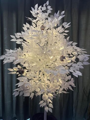 5ft Ficus Trees Artificial, Large White Fake Tree Faux Plant for Home Indoor Wedding Décor in Kuwait