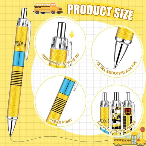 24 Pcs Glitter Teacher Ballpoint Pens Teachers Appreciation Pen Gift Set Cute Ballpoint Teacher Pens Best Teaching Gift for Office School Teacher Student Supply Back to School Gifts in Saudi Arabia