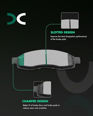 SCITOO Ceramic Brake Pads, 4pcs Front Brake Pads Brakes Kits fit for 2004-2006 for Infiniti QX56,2005-2006 for Nissan Armada,2004 for Nissan Pathfinder Armada,2004-2007 for Nissan Titan in Saudi Arabia