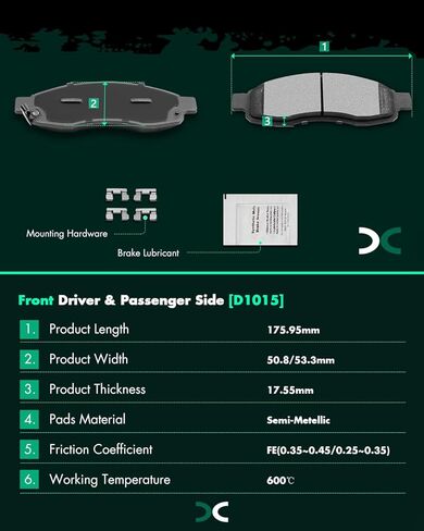 SCITOO Ceramic Brake Pads, 4pcs Front Brake Pads Brakes Kits fit for 2004-2006 for Infiniti QX56,2005-2006 for Nissan Armada,2004 for Nissan Pathfinder Armada,2004-2007 for Nissan Titan in Saudi Arabia