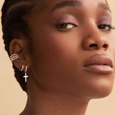 MYEARS Women Ear Cuff Earrings Gold Non Pierced Cartilage Clip on Open Wrap Hoop 14K Gold Plated Simple Hypoallergenic Everyday Jewelry in Kuwait