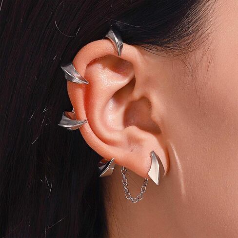 Gothic Devil Claw Ear Cuff Earrings Dragon Claw Cuff Wrap Earring Gold Ear Climber Crawler Earring Devil Claw Clip On Cuff Earrings Jewelry for Women in Saudi Arabia