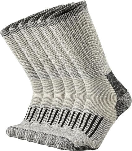 SOX TOWN Men's Merino Wool Cushion Crew Socks Moisture Wicking Control for Outdoor Hiking Work Boot Thermal Warm All Seasons in Kuwait