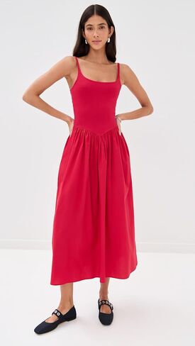 LE BOP Women's Alix Mixed Fabric Tank Dress in Saudi Arabia