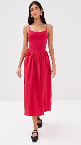 LE BOP Women's Alix Mixed Fabric Tank Dress in Saudi Arabia