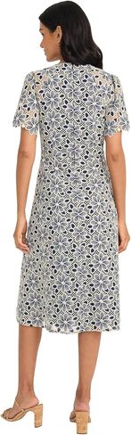 Maggy London Women's Trellis Trellis Lace High Low Midi Midi Scalloped Short Sereve A Line Wedding Guest Cocktail Cocktail in Saudi Arabia
