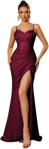 Mermaid Prom Dresses 2025 Sequin Evening Gowns for Women Formal Beaded Sparkly Homecoming Dresses Long 2025 in Saudi Arabia