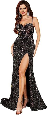 Mermaid Prom Dresses 2025 Sequin Evening Gowns for Women Formal Beaded Sparkly Homecoming Dresses Long 2025 in Saudi Arabia