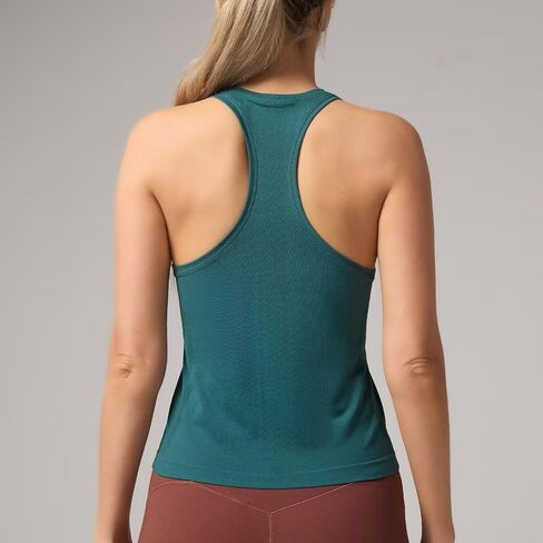 Racerback Workout Tank Tops for Women – Sleeveless Gym Yoga Shirts, Athletic Sports Camisole, Scoop Neck Seamless Activewear in Saudi Arabia