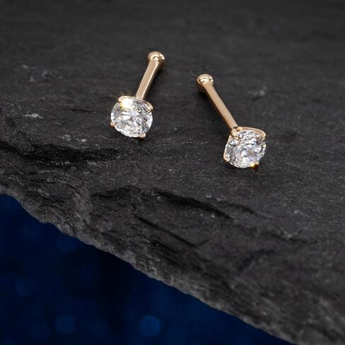 22G/20G Nose Stud 14k Gold Nose Rings for Women Piercing Jewelry for Women Non-Irritating Skin Safe Gold Nose Ring Studs in Saudi Arabia