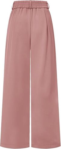Auxdio Womens Straight Leg Pants عرضة عالية عالية الخصر سراويل مزدوجة الأزرار in Saudi Arabia