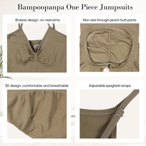 Jumpsuits for Women One Piece Spaghetti Straps Bodycon Seamless Romper Body Shaper Shapewear in Saudi Arabia