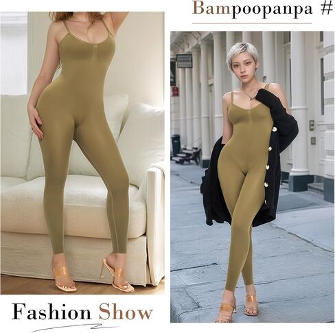 Jumpsuits for Women One Piece Spaghetti Straps Bodycon Seamless Romper Body Shaper Shapewear in Saudi Arabia