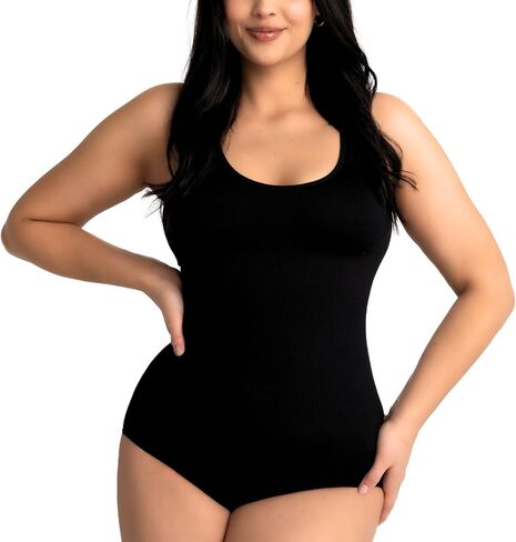 Sculpting Shapewear Round Neck Bodysuit - Tummy Control - Seamless Compression Body Shaper Women in Saudi Arabia