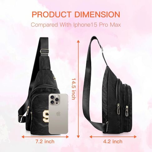 Small Sling Bag Initial Crossbody Bag Fanny Pack Chest Bags for Women Personalized Birthday Gifts in Saudi Arabia