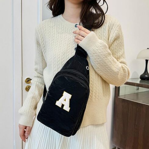 Small Sling Bag Initial Crossbody Bag Fanny Pack Chest Bags for Women Personalized Birthday Gifts in Saudi Arabia