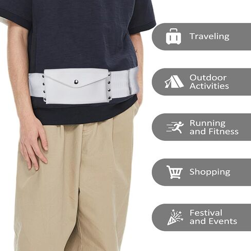 Ihram Belt for Men Hajj Umrah - Adjustable Ihram Money Belt with Pockets Hajj Belt Fashion Waist Packs Umrah Essentials Free-Size (Style C) in Saudi Arabia
