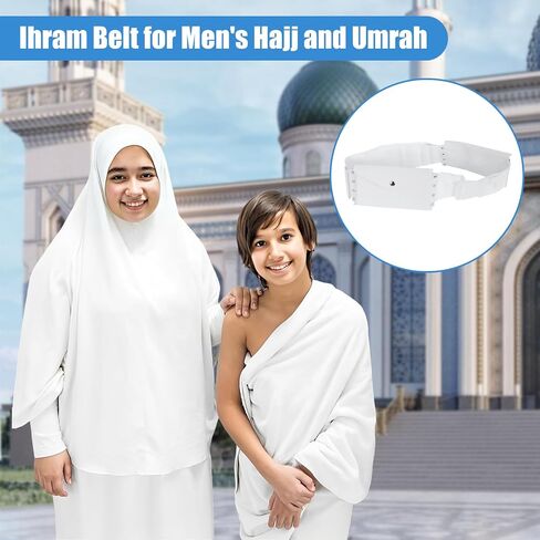 Ihram Belt for Men Hajj Umrah - Adjustable Ihram Money Belt with Pockets Hajj Belt Fashion Waist Packs Umrah Essentials Free-Size (Style C) in Saudi Arabia