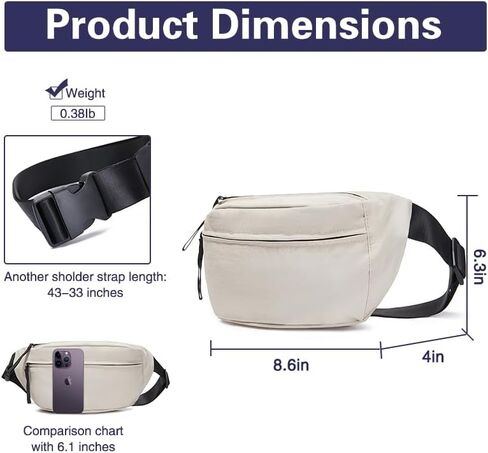 Women Sling Bags Girl Fanny Pack Crossbody Handbag Men Conder Bag Bag للجنسين كلاسيكيات نايلون حزم حزم الحزم للمشي لمسافات طويلة ، سهلة تحمل أي هاتف ، محفظة in Kuwait
