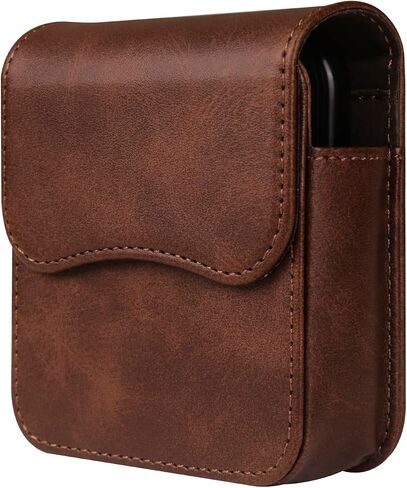 Belt Clip Holster Leather Black Compatible with Samsung Galaxy Z Flip 6 5 4 3 2 1 5G, Waist Pouch Case with Card Holder Compatible with Motorola Razr 5G/Razr 40 50 Ultra/Razr+/SM-F7070/F7000/F7110 in Saudi Arabia