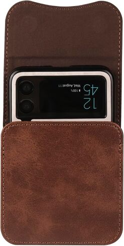 Belt Clip Holster Leather Black Compatible with Samsung Galaxy Z Flip 6 5 4 3 2 1 5G, Waist Pouch Case with Card Holder Compatible with Motorola Razr 5G/Razr 40 50 Ultra/Razr+/SM-F7070/F7000/F7110 in Saudi Arabia