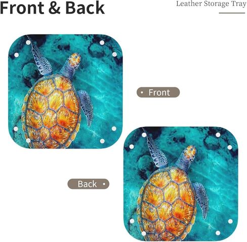 Valet Tray for Women Wife Girlfriend Girls – Catchall Bedside Vanity Tray, Nightstand Caddy Leather Holder for Keys, Phone, Wallet, Coins, Trinkets & Jewelry Sea Turtle 008 in Kuwait