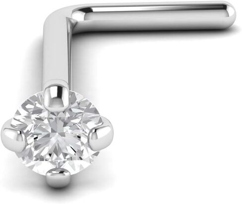L-Shape Nose Stud Piercing | 20 Gauge 0.8mm Surgical Steel Bone Studs/Ring | 3mm gem in Saudi Arabia