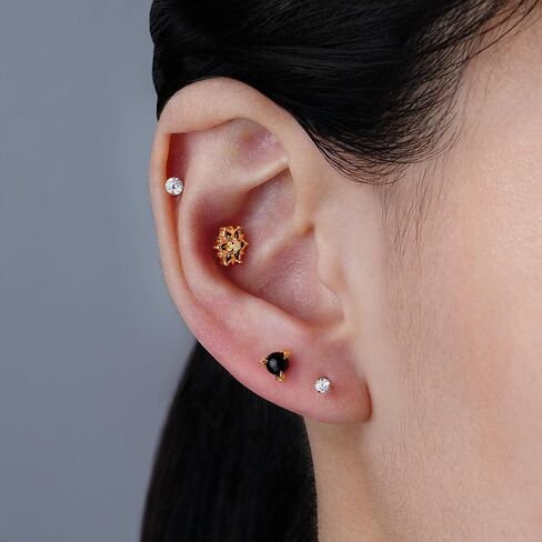 FINE4U 16G ASTM F136 Titanium Dragon Claw Piercing Jewelry Stud with 6mm 8mm post for Conch Helix Tragus Flat, Hypoallergenic Internally Threaded in Saudi Arabia