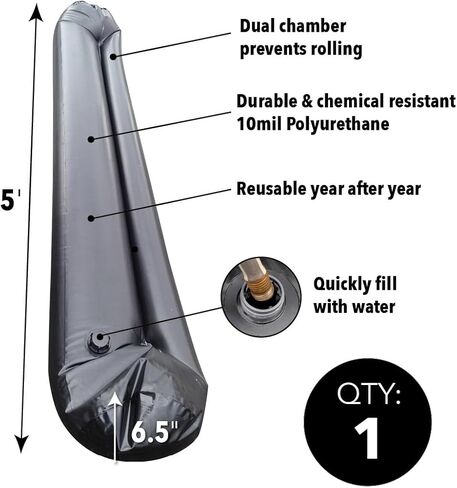 مملوءة بالمياه السريعة، كبح المياه يحول مياه الفيضانات، ارتفاع 6.5 بوصة × طول 10 أقدام، عبوة واحدة in Kuwait