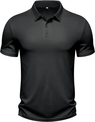 Men's Polo Shirts Summer Short Sleeve Golf Shirt for Men 3 Button Collar T-Shirt Dry Fit Casual Work Athletic Tee Shirts in Saudi Arabia