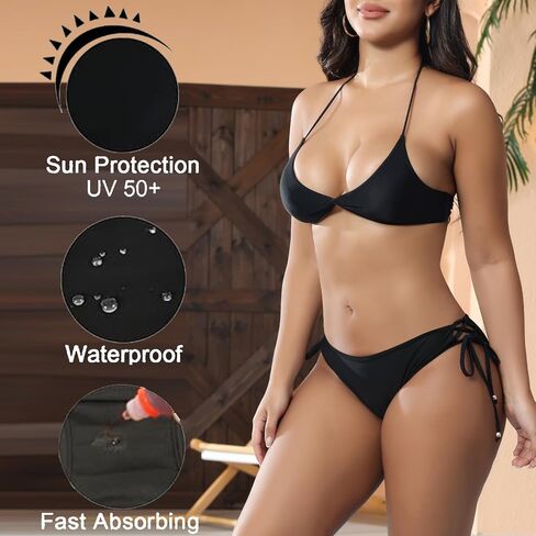 SherryDC Women Period Swimwear Menstrual Bikini Bottoms Tie Side Bathing Suit Leakproof Swim Bottoms for Teens, Grils in Kuwait