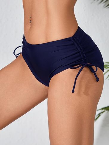 Women Full Coverage Bikini Bottom Tie Mid Waist Swim Bottoms Bathing Suit Swimsuit in Saudi Arabia