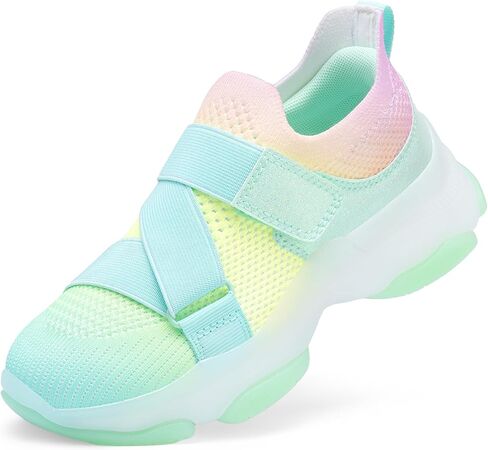 DREAM PAIRS Kids Sneakers Girls Slip-On Shoes Z-Strap Colorful Jelly Sole Walking Shoes in Saudi Arabia
