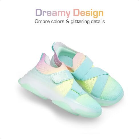 DREAM PAIRS Kids Sneakers Girls Slip-On Shoes Z-Strap Colorful Jelly Sole Walking Shoes in Saudi Arabia