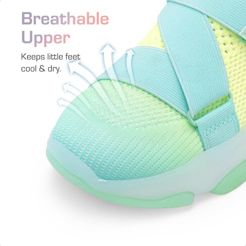 DREAM PAIRS Kids Sneakers Girls Slip-On Shoes Z-Strap Colorful Jelly Sole Walking Shoes in Saudi Arabia