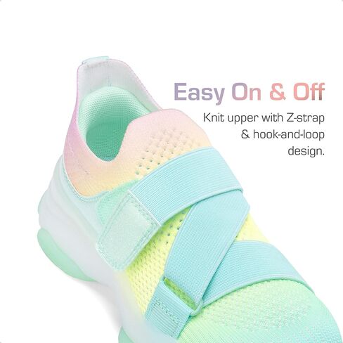 DREAM PAIRS Kids Sneakers Girls Slip-On Shoes Z-Strap Colorful Jelly Sole Walking Shoes in Saudi Arabia