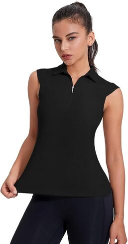 Women's Sleeveless Golf Polo Shirts UPF 50+ 1/4 Zip Tennis Tank Tops Quick Dry Outdoor Athletic Shirt in Kuwait