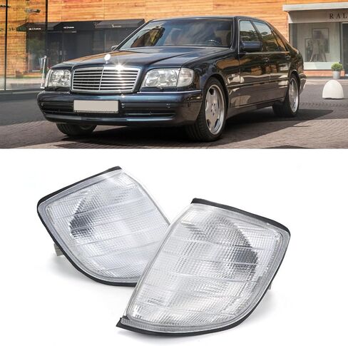 Front Turn Signal Corner Light 1408260543 + 1408260643 Compatible with Mercedes Benz S320 S420 S500 S600 W140 1992-1999,Left+Right in Saudi Arabia