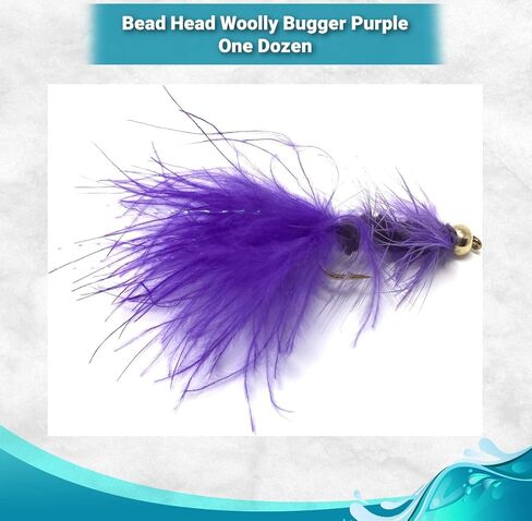 Bead Head Woolly Bugger 12pc Fly Fishing Flies | Trout Flies | Bass Flies | Streamer Flies | Flies for Fly Fishing (12, Olive/Brown) in Saudi Arabia