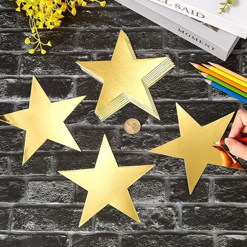 80Pcs 6 Inch Star Cutouts Silver Stars Decorations Five Star Paper Cutouts Double Printed Large Cardboard Stars Cutout for Bulletin Board Stars Birthday Wall Party Home Decoration Supplies in Saudi Arabia