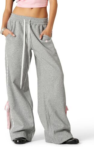 Aelfric Eden Lace Stripe Patcwork Plants Pants غير الرسمي للنساء بنطلون الساق المرنة مرنة in Saudi Arabia