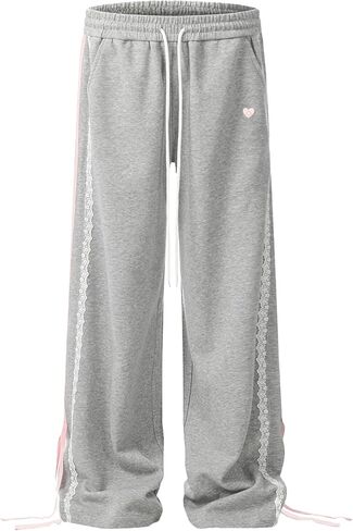 Aelfric Eden Lace Stripe Patcwork Plants Pants غير الرسمي للنساء بنطلون الساق المرنة مرنة in Saudi Arabia