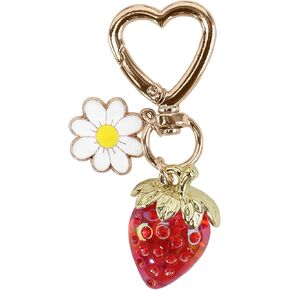 U+U Strawberry Bag Charms, Cute Keychains for Women and Girls, Decorative accessories for Purses, Wallets, Home and Car Keys
